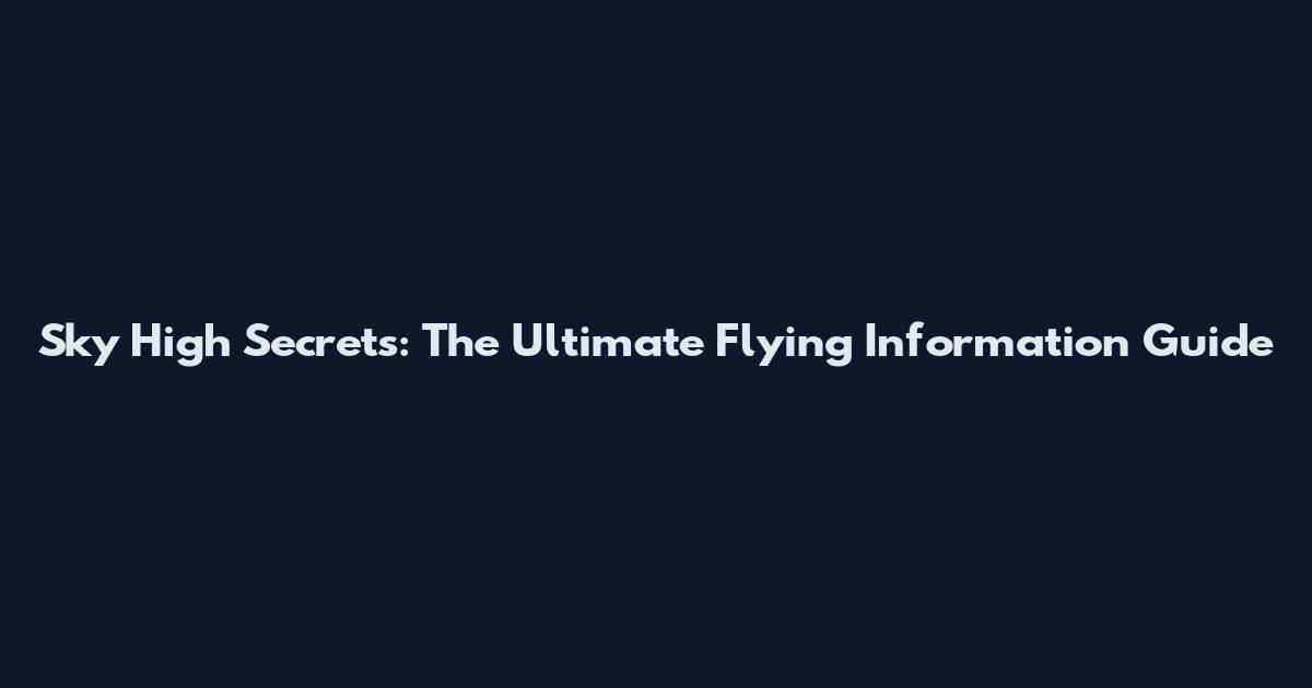 Sky High Secrets: The Ultimate Flying Information Guide