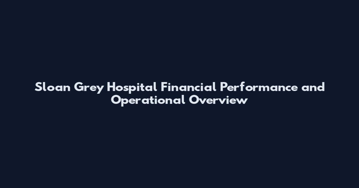 Sloan Grey Hospital Financial Performance and Operational Overview