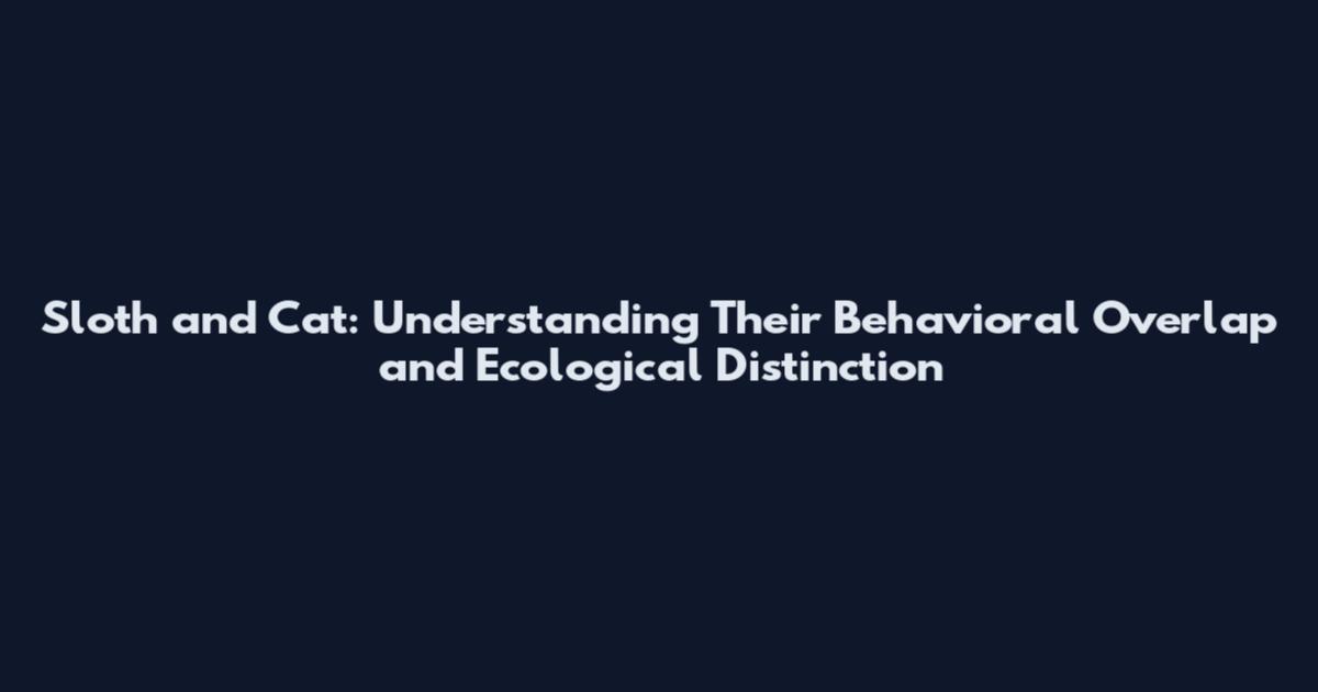 Sloth and Cat: Understanding Their Behavioral Overlap and Ecological Distinction