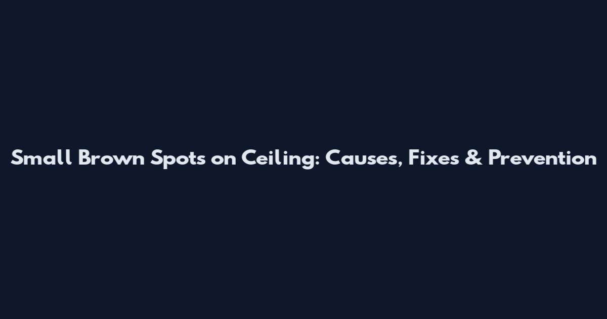 Small Brown Spots on Ceiling: Causes, Fixes & Prevention