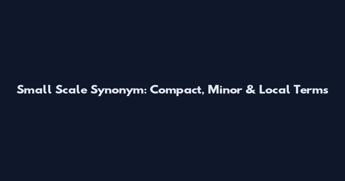 Small Scale Synonym: Compact, Minor & Local Terms