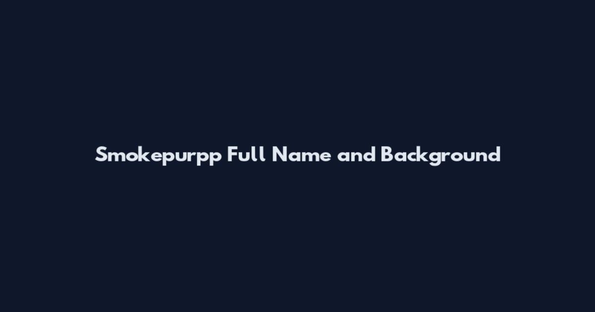 Smokepurpp Full Name and Background