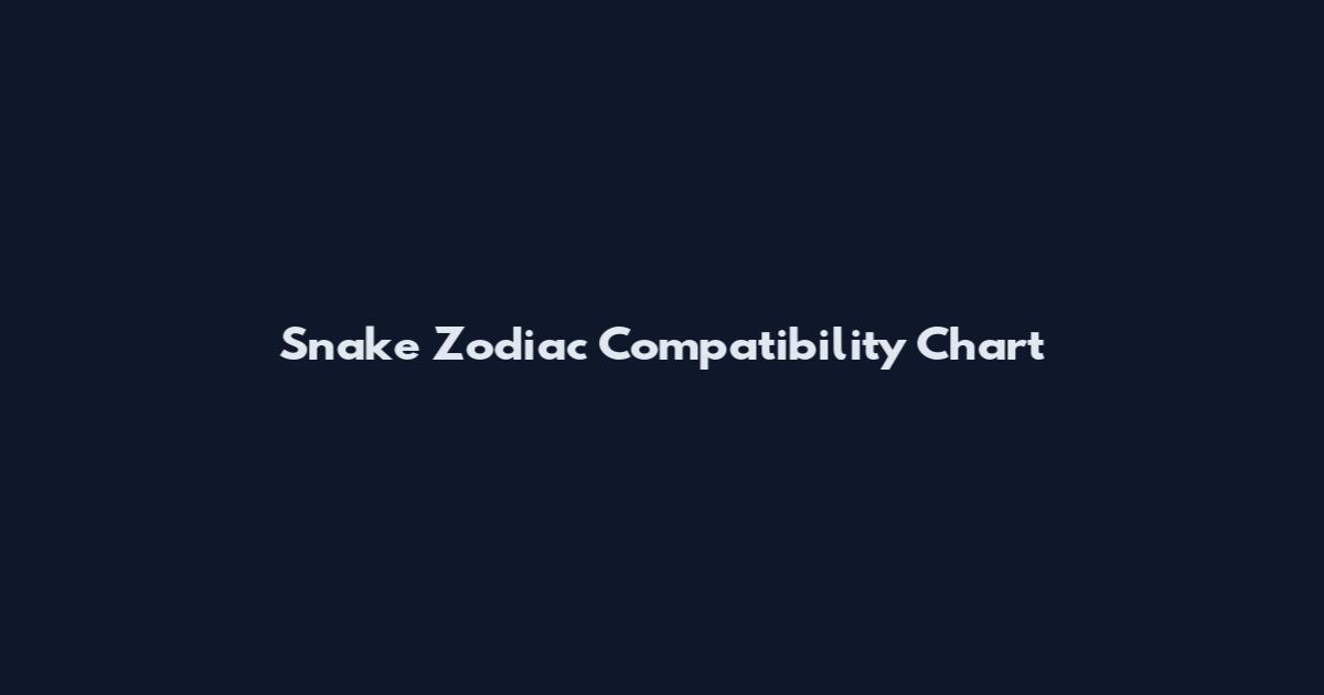 Snake Zodiac Compatibility Chart