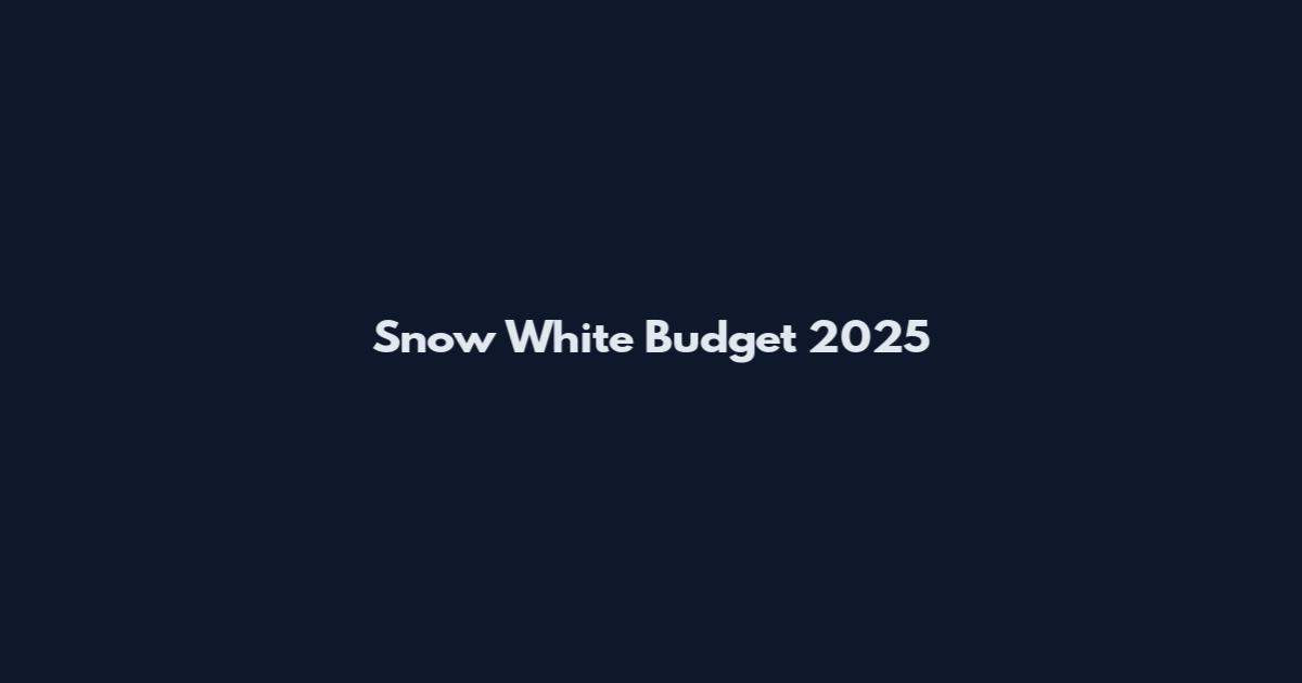 Snow White Budget 2025