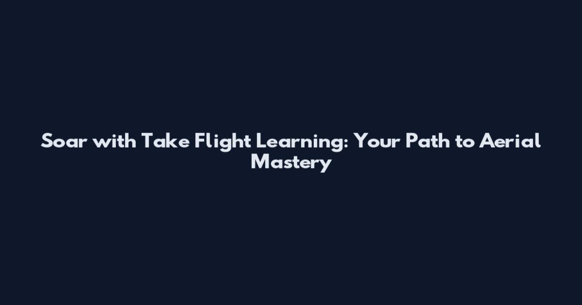 Soar with Take Flight Learning: Your Path to Aerial Mastery