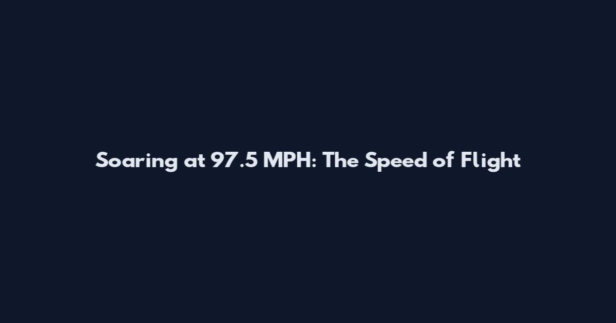 Soaring at 97.5 MPH: The Speed of Flight