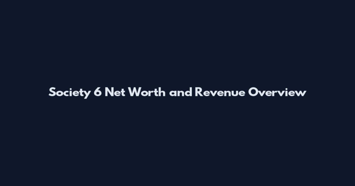 Society 6 Net Worth and Revenue Overview