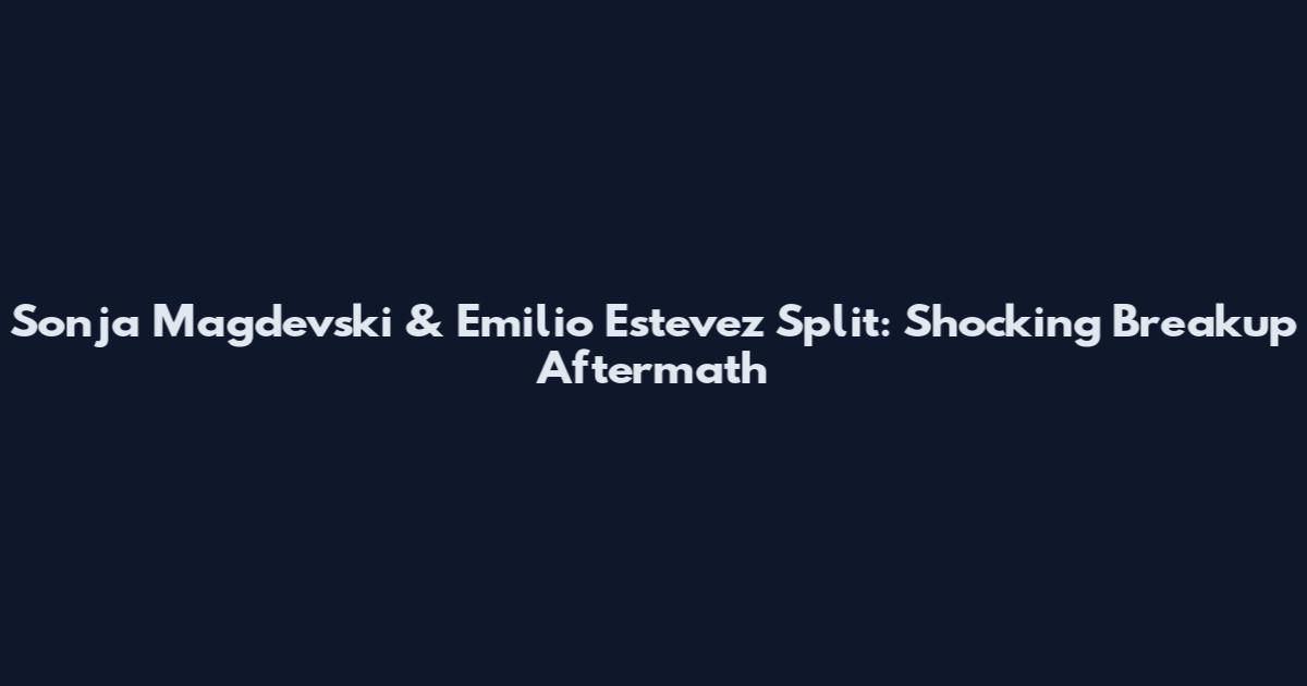 Sonja Magdevski & Emilio Estevez Split: Shocking Breakup Aftermath