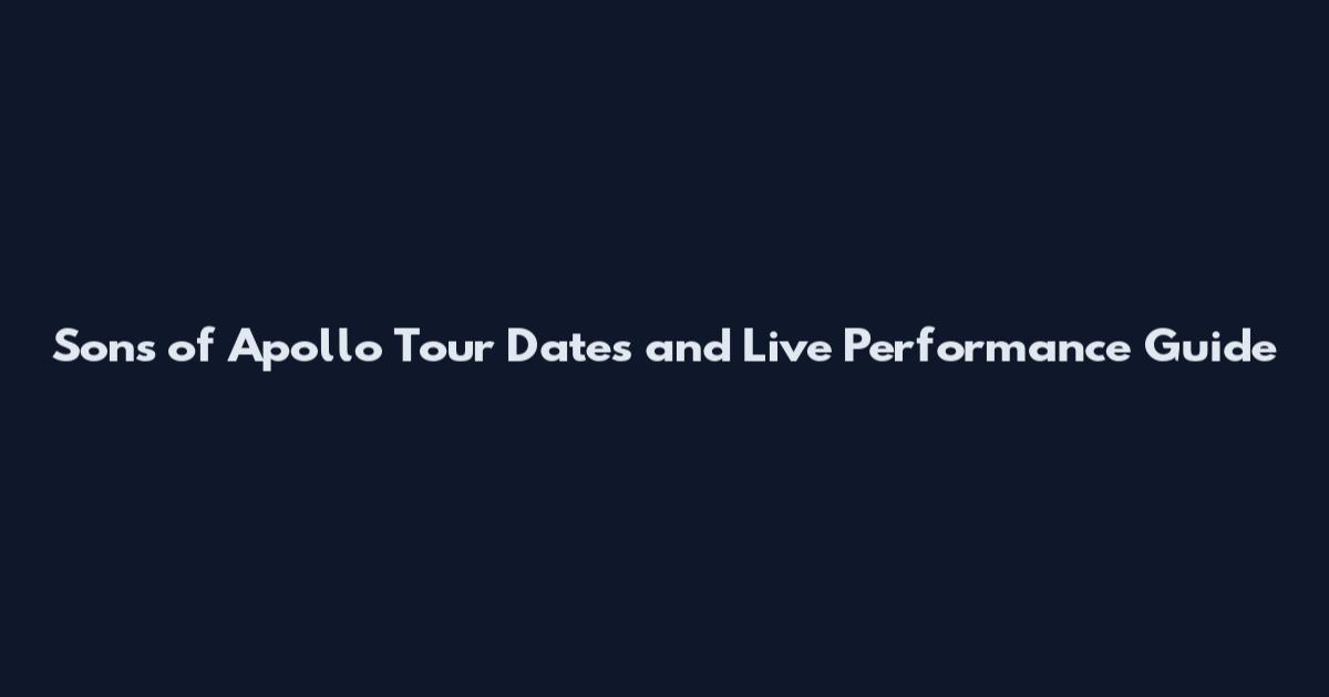 Sons of Apollo Tour Dates and Live Performance Guide