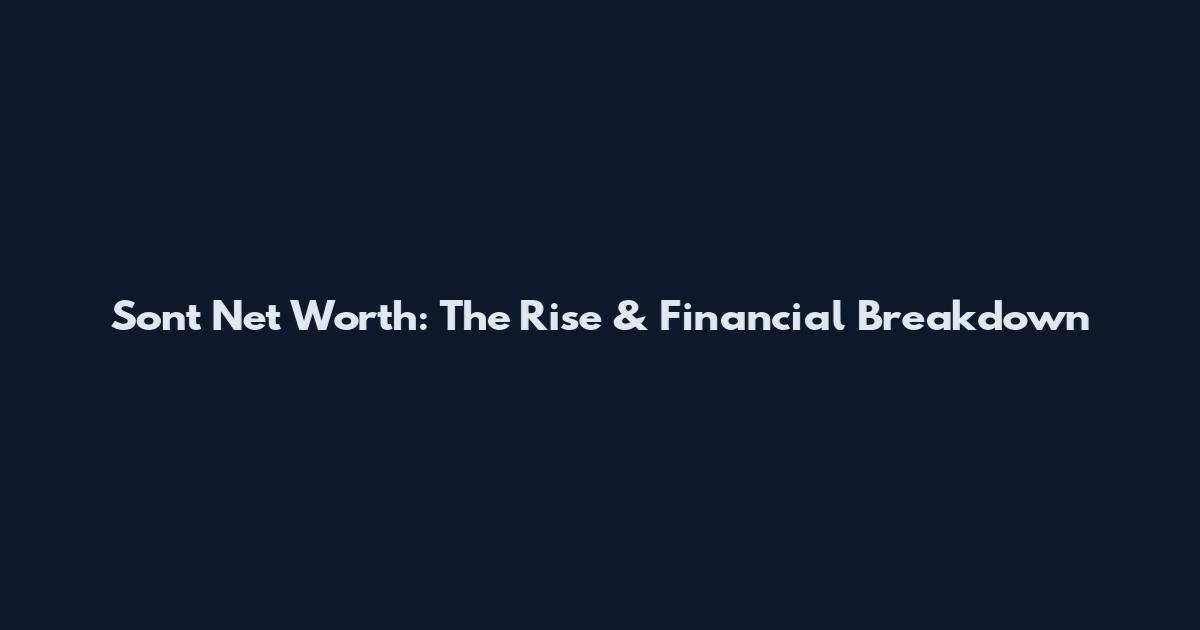 Sont Net Worth: The Rise & Financial Breakdown