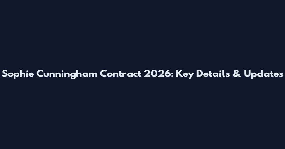 Sophie Cunningham Contract 2026: Key Details & Updates