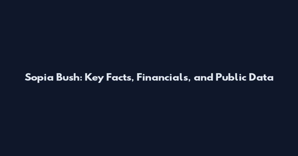 Sopia Bush: Key Facts, Financials, and Public Data