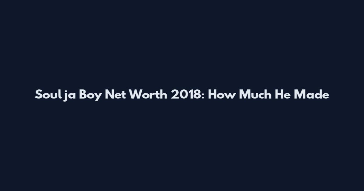Soulja Boy Net Worth 2018: How Much He Made