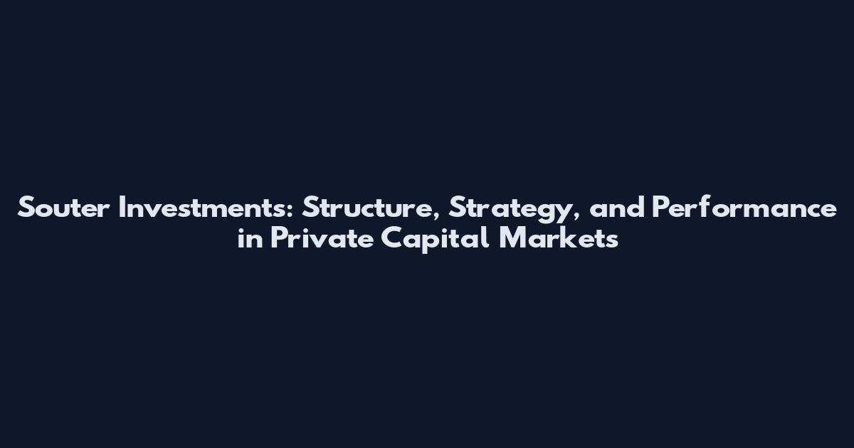 Souter Investments: Structure, Strategy, and Performance in Private Capital Markets
