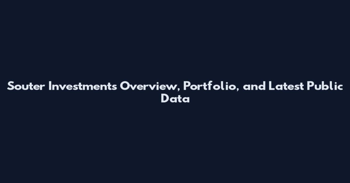 Souter Investments Overview, Portfolio, and Latest Public Data