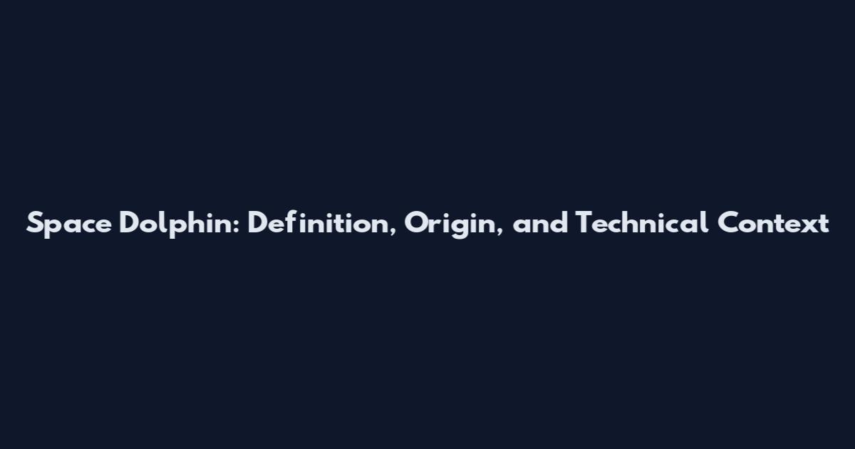 Space Dolphin: Definition, Origin, and Technical Context