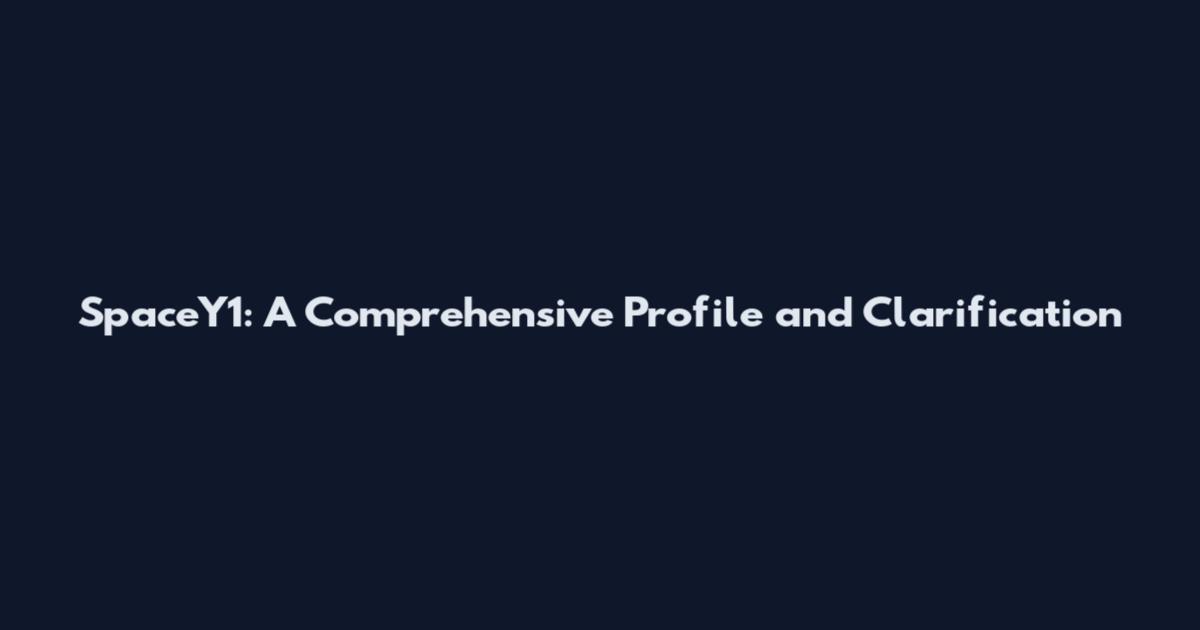 SpaceY1: A Comprehensive Profile and Clarification