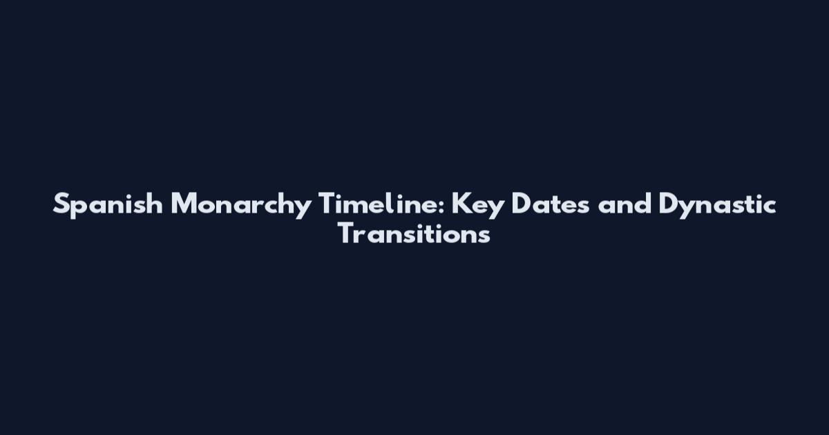 Spanish Monarchy Timeline: Key Dates and Dynastic Transitions