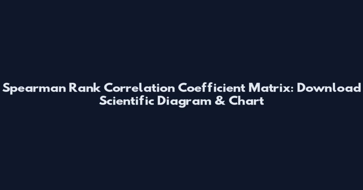 Spearman Rank Correlation Coefficient Matrix: Download Scientific Diagram & Chart