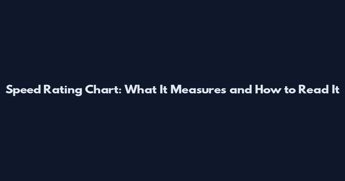 Speed Rating Chart: What It Measures and How to Read It