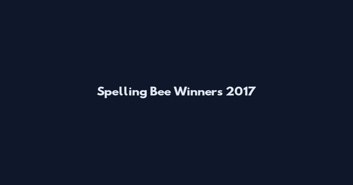 Spelling Bee Winners 2017