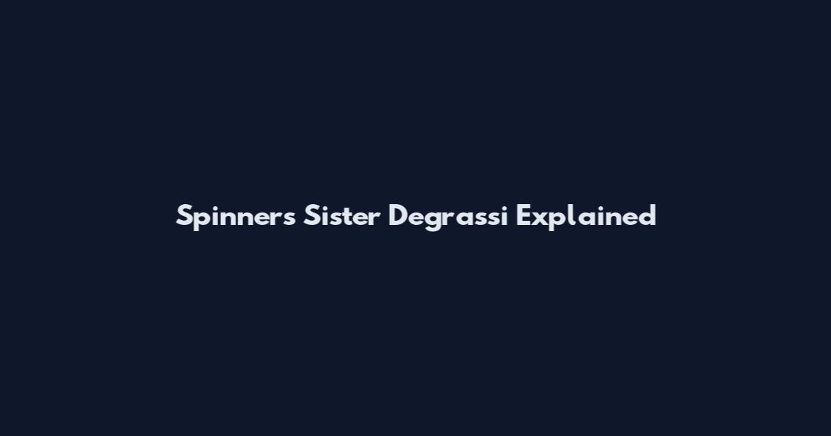 Spinners Sister Degrassi Explained