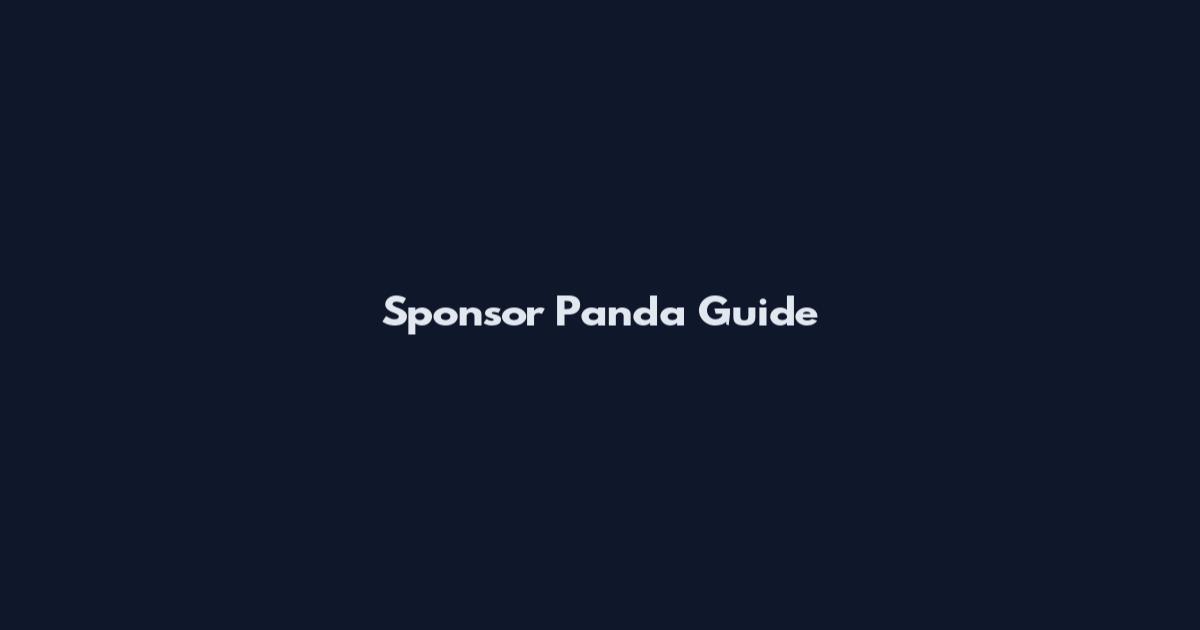 Sponsor Panda Guide