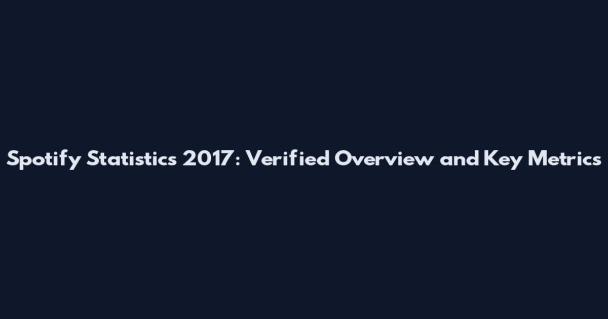 Spotify Statistics 2017: Verified Overview and Key Metrics