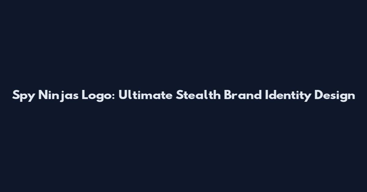 Spy Ninjas Logo: Ultimate Stealth Brand Identity Design