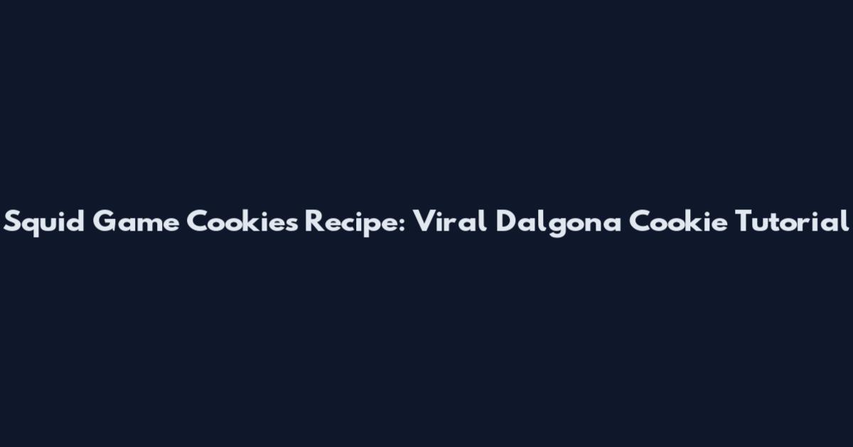 Squid Game Cookies Recipe: Viral Dalgona Cookie Tutorial