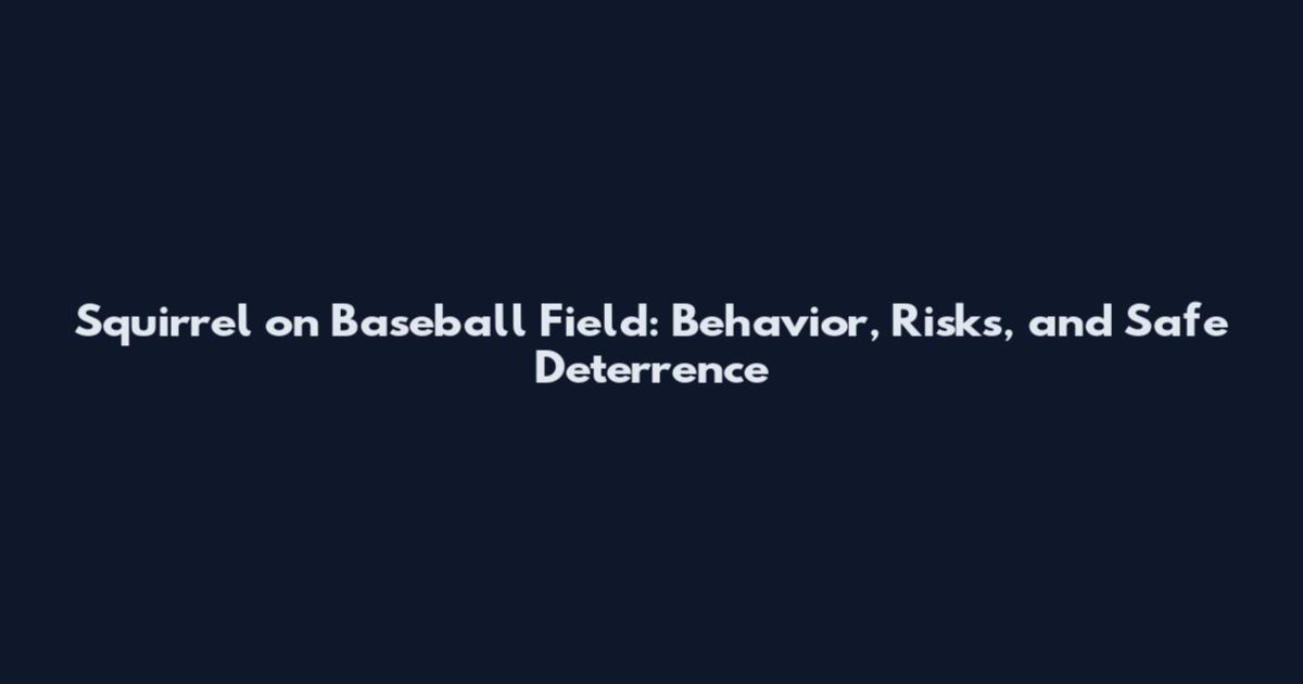 Squirrel on Baseball Field: Behavior, Risks, and Safe Deterrence