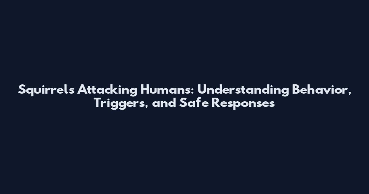Squirrels Attacking Humans: Understanding Behavior, Triggers, and Safe Responses