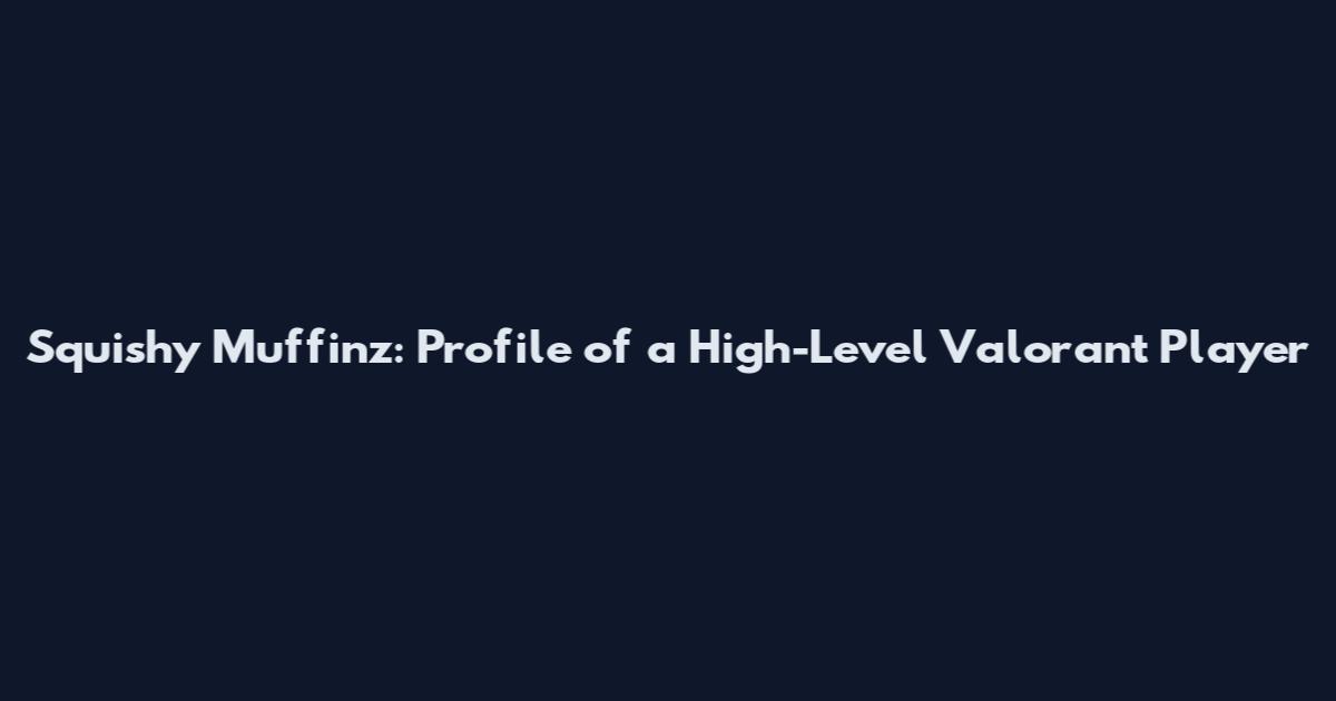 Squishy Muffinz: Profile of a High-Level Valorant Player