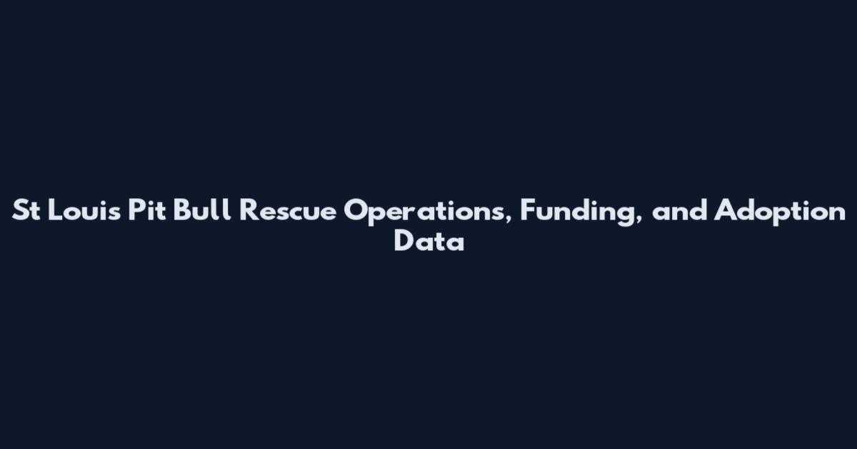 St Louis Pit Bull Rescue Operations, Funding, and Adoption Data
