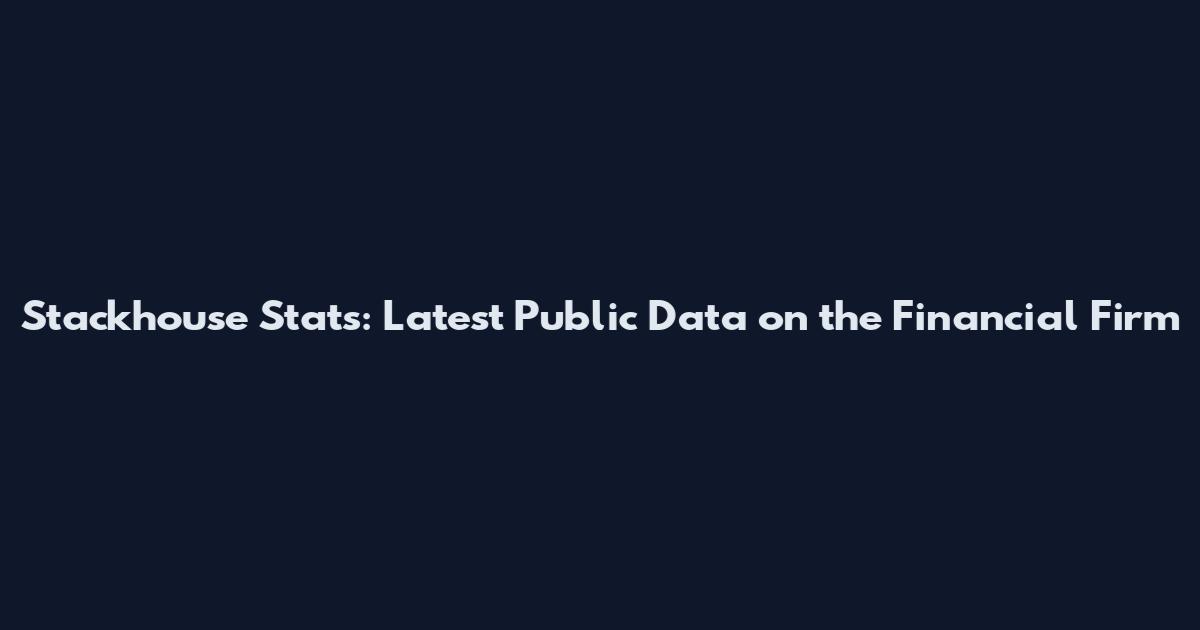 Stackhouse Stats: Latest Public Data on the Financial Firm