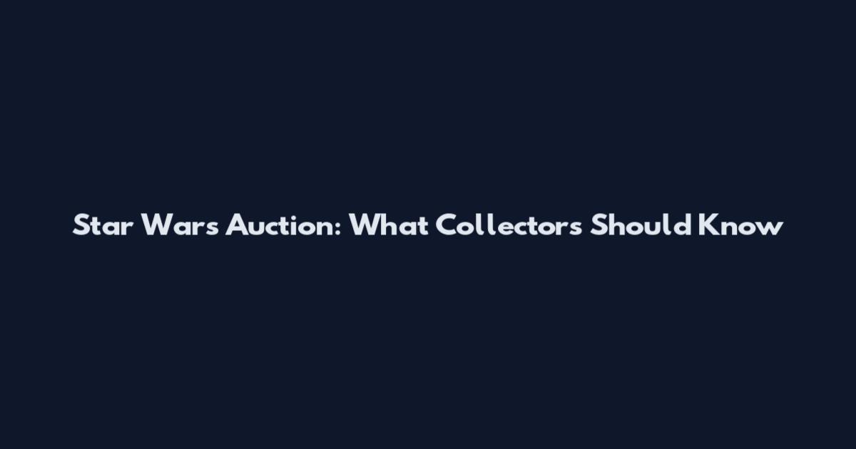 Star Wars Auction: What Collectors Should Know