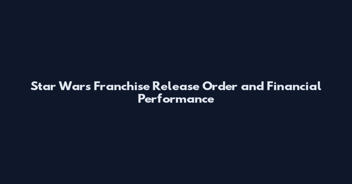 Star Wars Franchise Release Order and Financial Performance