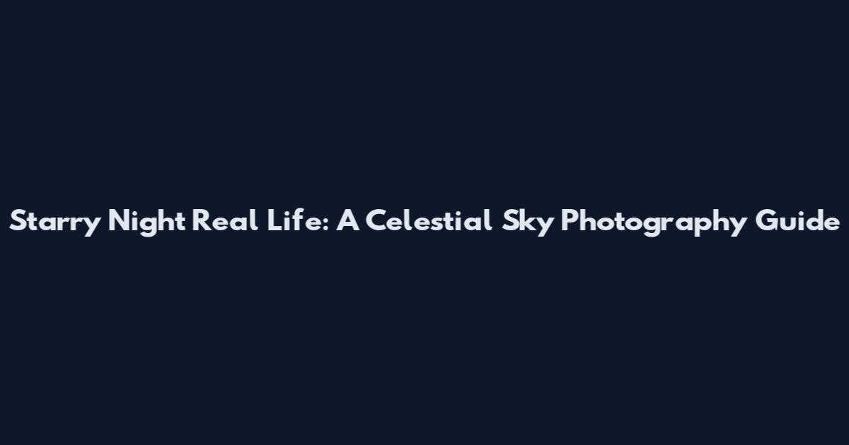 Starry Night Real Life: A Celestial Sky Photography Guide