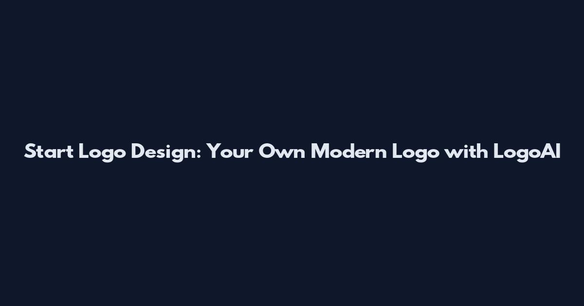 Start Logo Design: Your Own Modern Logo with LogoAI