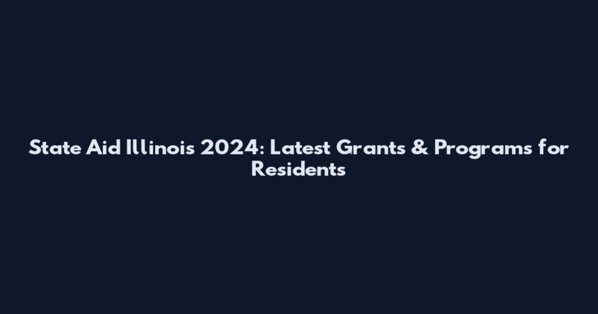 State Aid Illinois 2024: Latest Grants & Programs for Residents