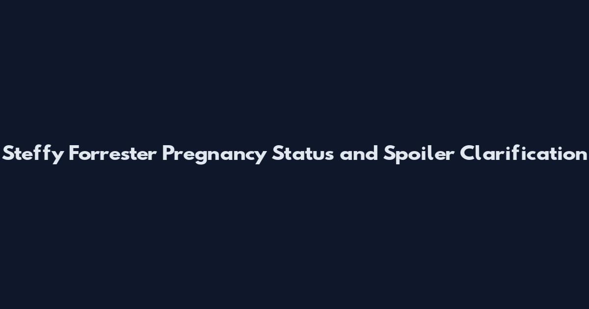 Steffy Forrester Pregnancy Status and Spoiler Clarification