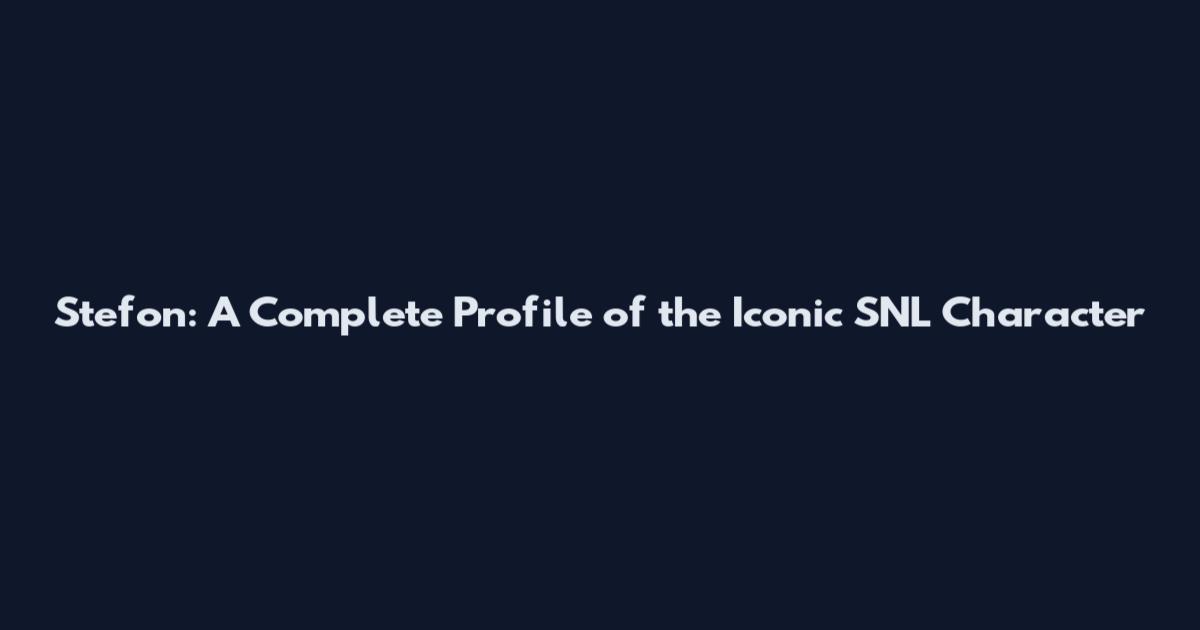 Stefon: A Complete Profile of the Iconic SNL Character