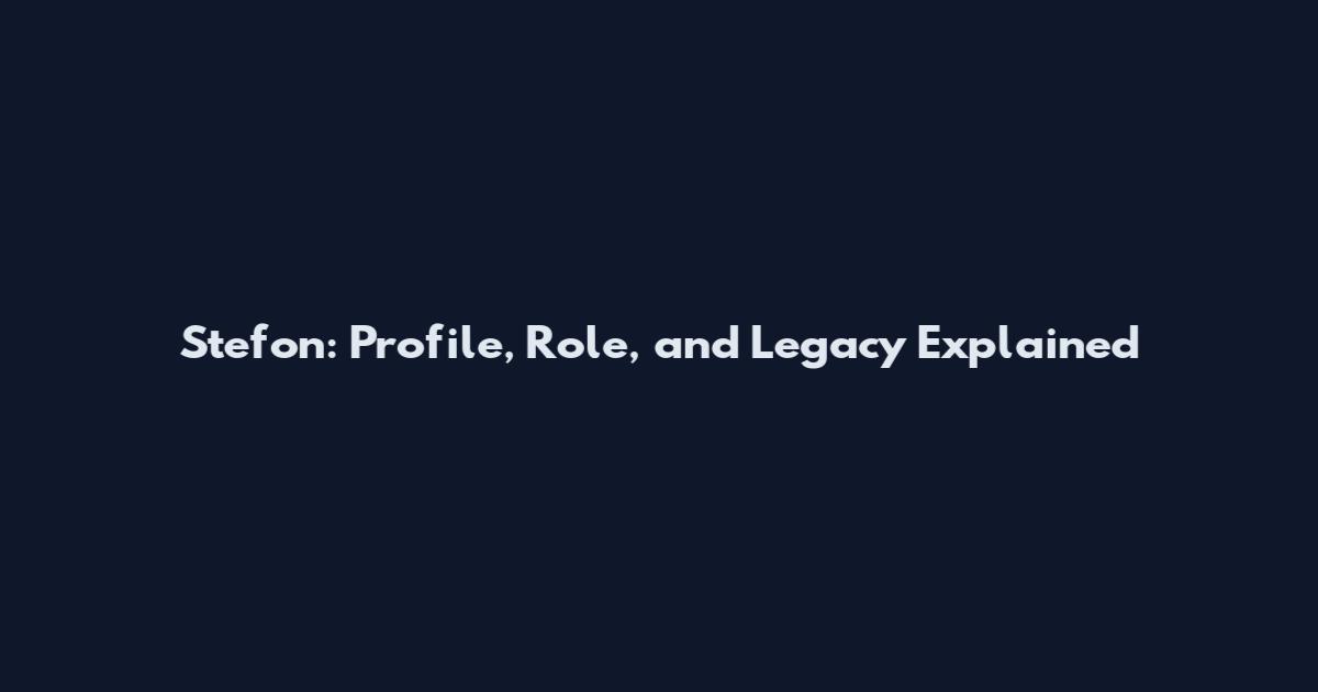 Stefon: Profile, Role, and Legacy Explained