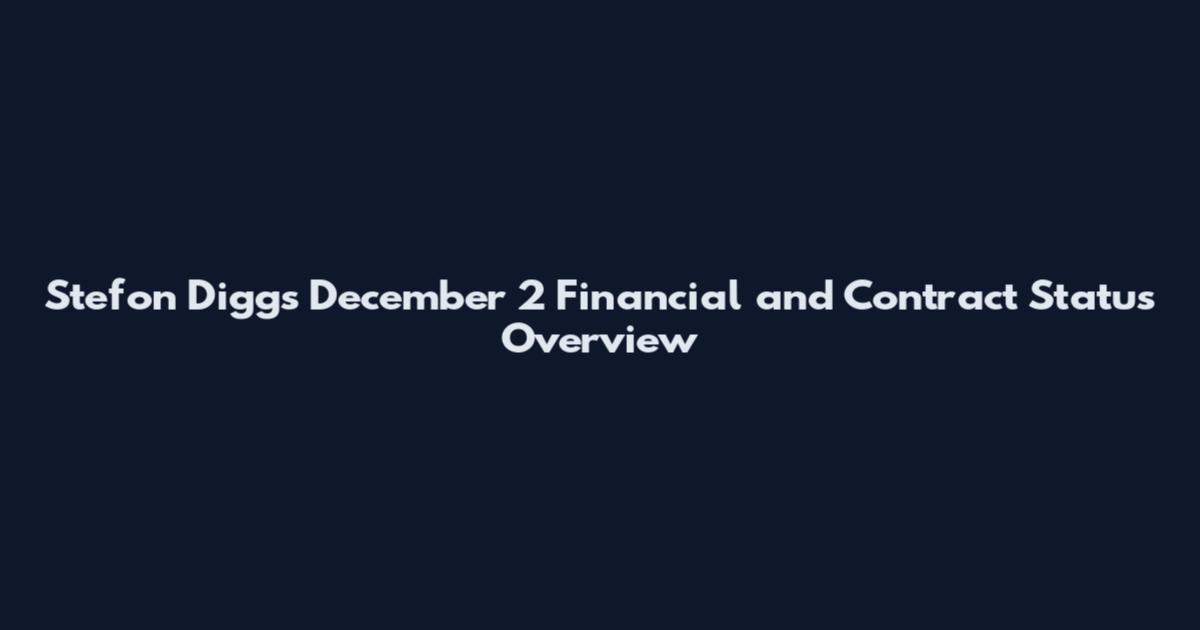 Stefon Diggs December 2 Financial and Contract Status Overview