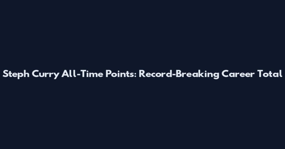 Steph Curry All-Time Points: Record-Breaking Career Total