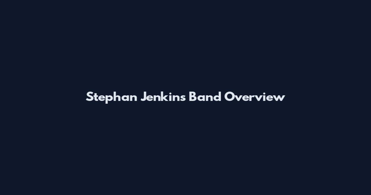 Stephan Jenkins Band Overview