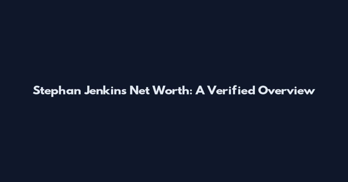 Stephan Jenkins Net Worth: A Verified Overview
