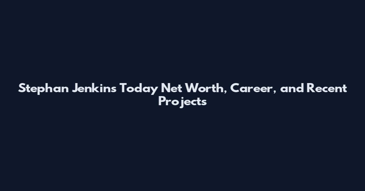 Stephan Jenkins Today Net Worth, Career, and Recent Projects