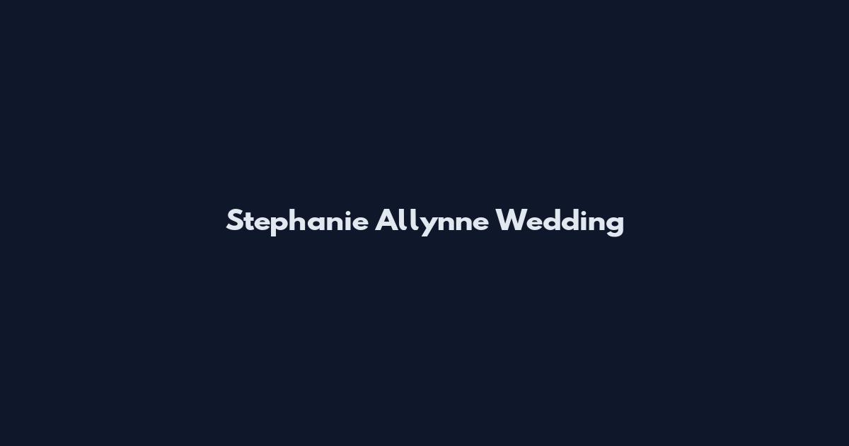 Stephanie Allynne Wedding