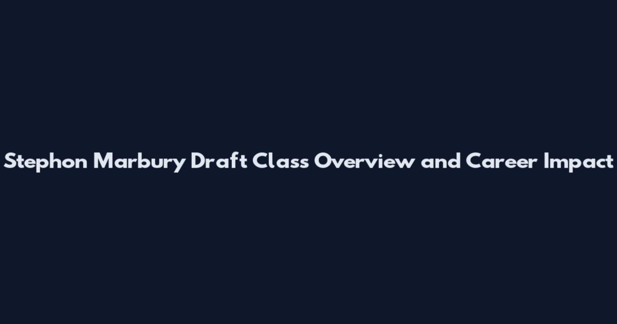 Stephon Marbury Draft Class Overview and Career Impact